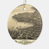 レマン湖のヴィンテージの地図 セラミックオーナメント (左)