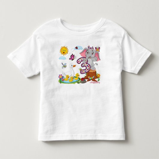レミの3歳の誕生日 トドラーTシャツ (正面)