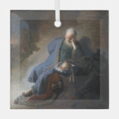 レミヤはエルサレムの秋で嘆き悲しむ，レンブラント ガラスオーナメント (正面)