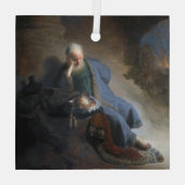 レミヤはエルサレムの秋で嘆き悲しむ，レンブラント ガラスオーナメント (裏面)