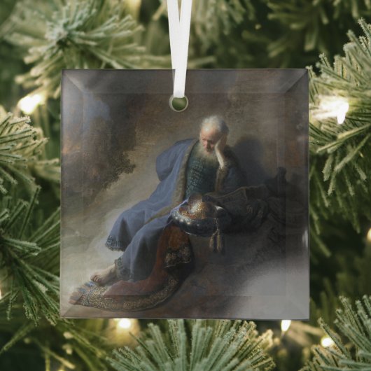 レミヤはエルサレムの秋で嘆き悲しむ，レンブラント ガラスオーナメント (インサイチュ)