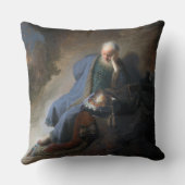 レミヤはエルサレムの秋で嘆き悲しむ，レンブラント クッション (裏面)