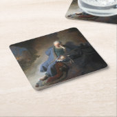 レミヤはエルサレムの秋で嘆き悲しむ，レンブラント スクエアペーパーコースター (アングル)