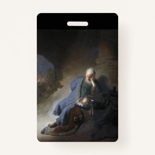 レミヤはエルサレムの秋で嘆き悲しむ，レンブラント バッジ (正面)