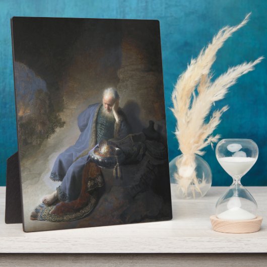 レミヤはエルサレムの秋で嘆き悲しむ，レンブラント フォトプラーク (側面)