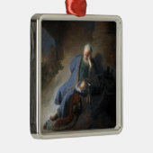 レミヤはエルサレムの秋で嘆き悲しむ，レンブラント メタルオーナメント (右)