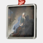 レミヤはエルサレムの秋で嘆き悲しむ，レンブラント メタルオーナメント (左)