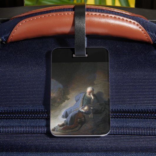 レミヤはエルサレムの秋で嘆き悲しむ，レンブラント ラゲッジタグ (裏面インサイチュ4)