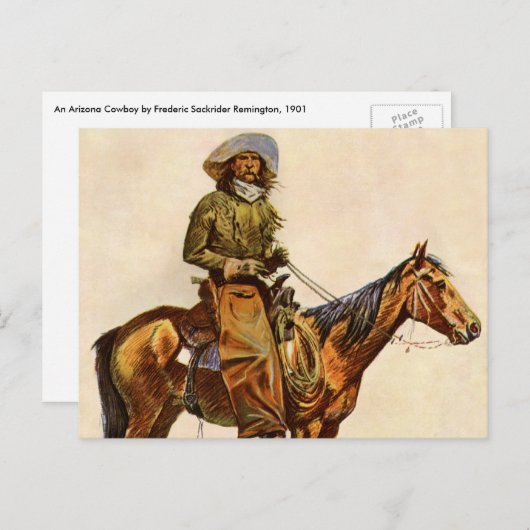 レミントンによるアリゾナのカウボーイ、ヴィンテージ西部劇 ポストカード (正面/裏面)