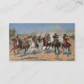 レミントンによる「木材への疾走」 Vintage Cowboys 名刺 (裏面)