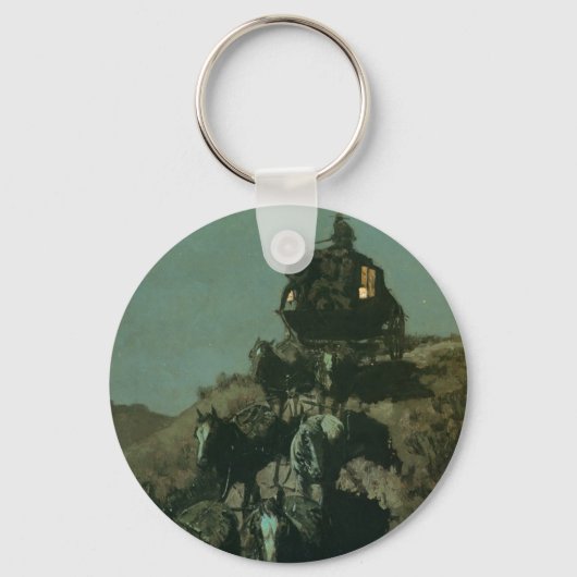 レミントンのプレーンズの古い駅馬車（1901年） キーホルダー (正面)