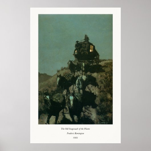 レミントンのプレーンズの古い駅馬車（1901年） ポスター (正面)