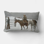 レミントンの「カウボーイの終わり」。 ランバークッション (正面)