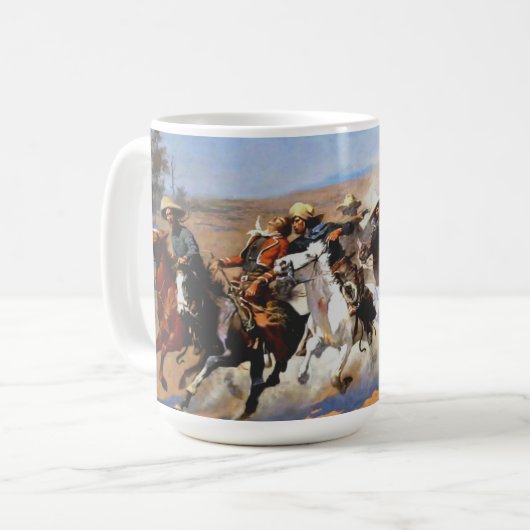 レミントンの「木材への疾走」 コーヒーマグカップ (正面左)