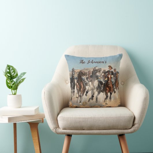 レミントンカウボーイサウスウェスタン枕 クッション (椅子)