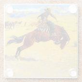 レミントン旧西馬とカウボーイ ガラスコースター (裏面)