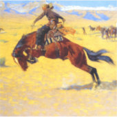 レミントン旧西馬とカウボーイ シール (正面)