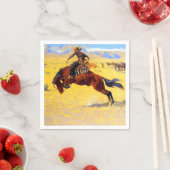 レミントン旧西馬とカウボーイ スタンダードカクテルナプキン (インサイチュ)