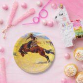 レミントン旧西馬とカウボーイ ペーパープレート (パーティー)