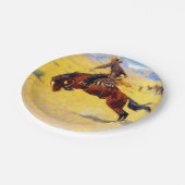 レミントン旧西馬とカウボーイ ペーパープレート (アングル)