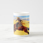 レミントン旧西馬とカウボーイ ボーンチャイナマグカップ (正面)