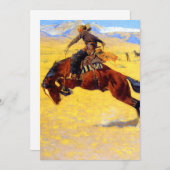 レミントン旧西馬とカウボーイ 招待状 (正面/裏面)