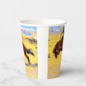 レミントン旧西馬とカウボーイ 紙コップ (左)