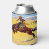 レミントン旧西馬とカウボーイ 缶クーラー (缶正面)