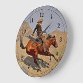 レミントン:カウボーイだ ラージ壁時計 (傾斜)