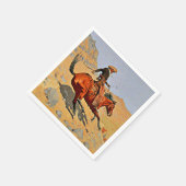 レミントン – カウボーイ、有名絵画な スタンダードカクテルナプキン (角)