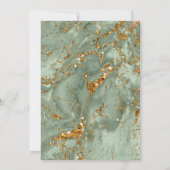 レミーID644大理石グリッター結婚ズSage Green 招待状 (裏面)