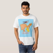 レムノス島ギリシャ地図 イラスト入り旅行ポスター Tシャツ (正面フル)