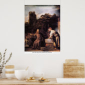 レムブラントによるサマリアのキリストと女 ポスター (キッチン)