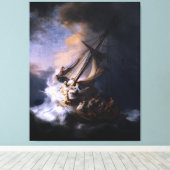 レムブラント・ヴァン・リジンによるガリラヤ海の嵐 キャンバスプリント (インサイチュ (ウッドフロア))