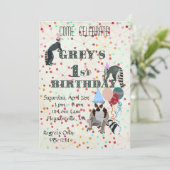 レムルスおもしろい抽象芸術誕生日招待状 招待状 (スタンド正面)