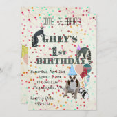 レムルスおもしろい抽象芸術誕生日招待状 招待状 (正面/裏面)