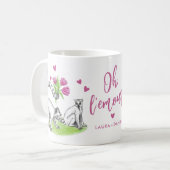 レムールアンドチューリップロマンチックおもしろいラブパン文字名 コーヒーマグカップ (正面左)