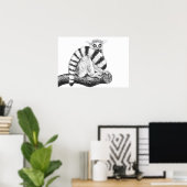 レムールスケッチ ポスター (ホームオフィス)