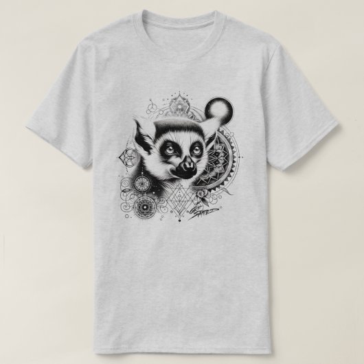 レムール聖幾何学で水浸しに Tシャツ (デザイン正面)