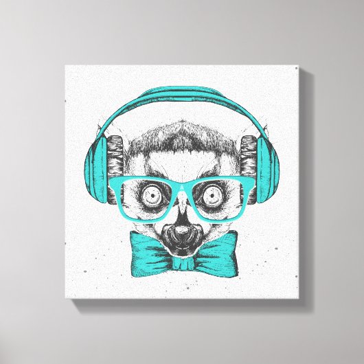 レムール |音楽愛好家 キャンバスプリント (正面)