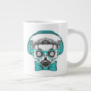 レムール 音楽愛好者 ジャンボコーヒーマグカップ