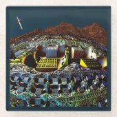 レム駅 ガラスコースター (正面)