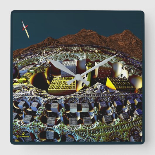 レム駅 スクエア壁時計 (正面)