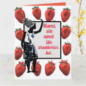 レモおもしろいンの母の日ユーモアのある,いちご カード (黄色い花)