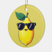 レモおもしろいンサングラス セラミックオーナメント (左)