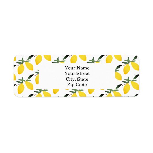 レモかわいらしンのパタパーソナライズされたーン ラベル (正面)