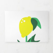 レモはっきりしたンストライプ幾何結婚の 三つ折り招待状 (カバー)