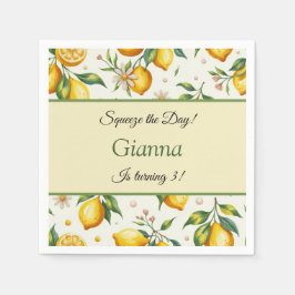 レモよくはしゃぐン誕生日ナプキンズザデイ スタンダードカクテルナプキン