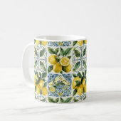 レモイタリアンンとタイルLa Dolce Vitaパターン コーヒーマグカップ (正面左)