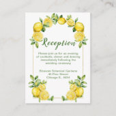 レモイタリアンンの緑のフレームウェディングレセプション エンクロージャーカード (正面)